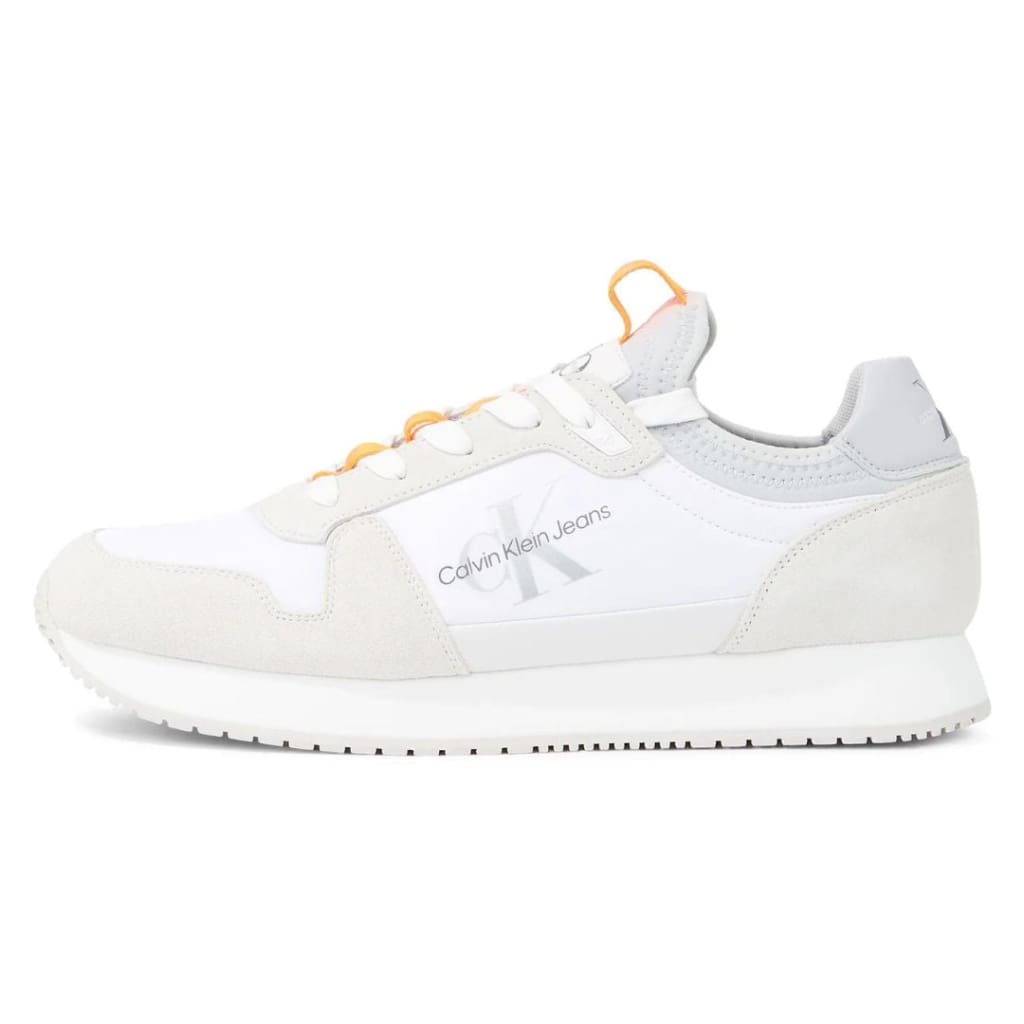 Calvin Klein Jeans Retro Runner Laceup REFL Trainer YM0YM00742 - WHTORG - Shoes