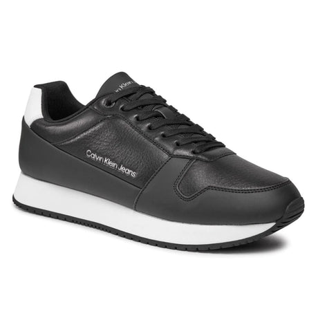 Calvin Klein Jeans Retro Runner Low LTH IN SAT Trainer YM0YM00863-BLKWHT - Shoes