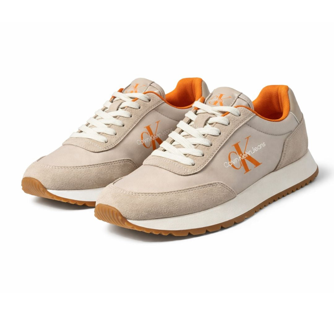Calvin Klein Jeans Retro Runner SU-NY Mono Trainer - BEGORG - Beige-Orange / 41