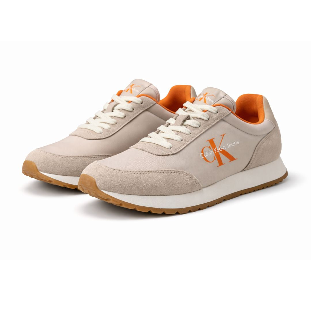 Calvin Klein Jeans Retro Runner SU-NY Mono Trainer - BEGORG - Beige-Orange / 41