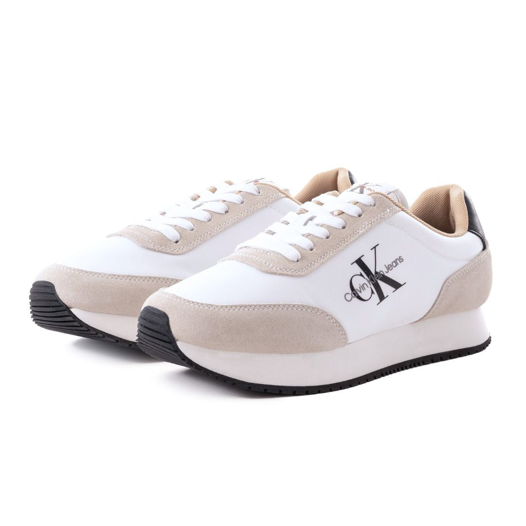 Calvin Klein Jeans Retro Runner SU-NY Mono Trainer - WHTBEGBLK