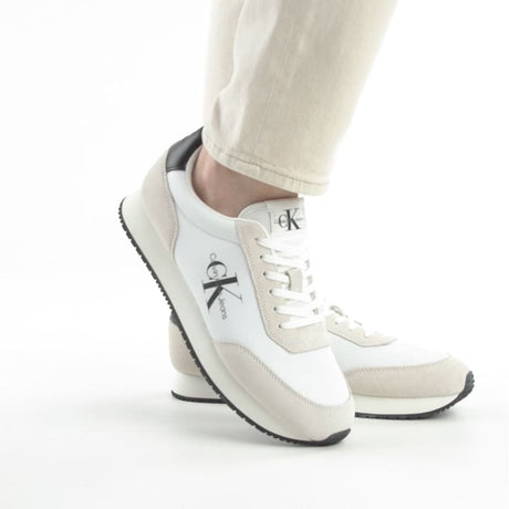 Calvin Klein Jeans Retro Runner SU - NY Mono Trainer - WHTBLK - Shoes