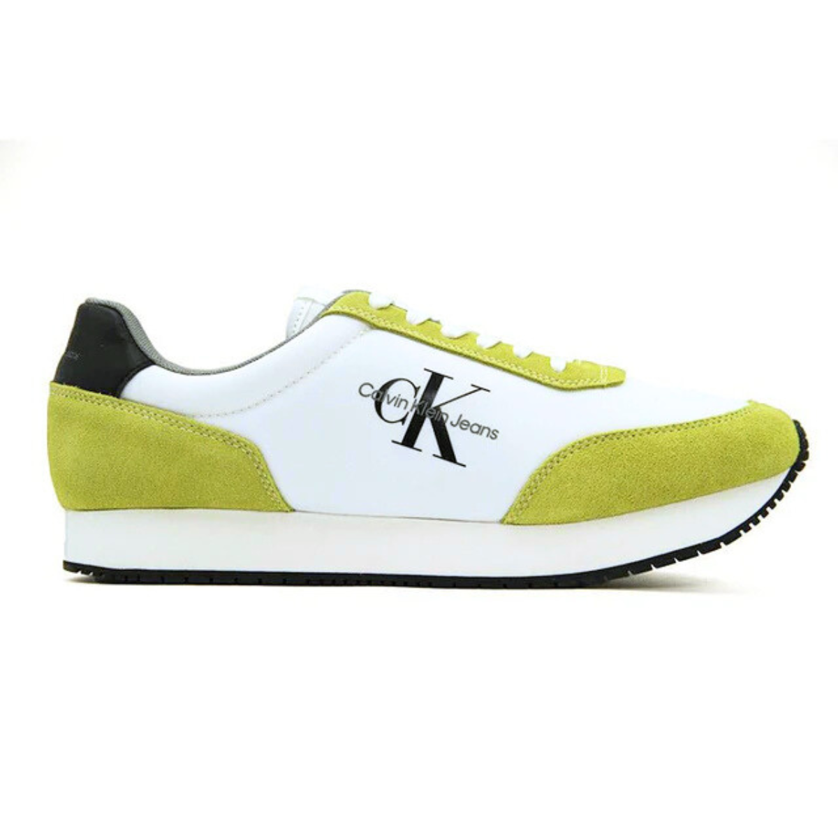 Calvin Klein Jeans Retro Runner SU-NY Mono Trainer - WHTGRNBLK - 40 / White/ Green/ Black