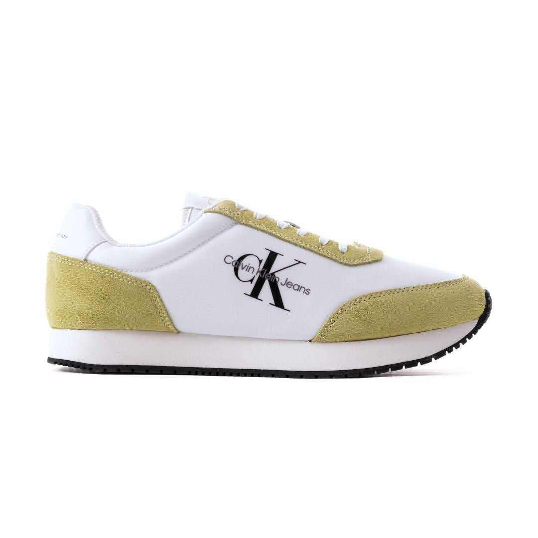 Calvin Klein Jeans Retro Runner SU-NY Mono Trainer - WHTGRNBLK - 40 / White/ Green/ Black