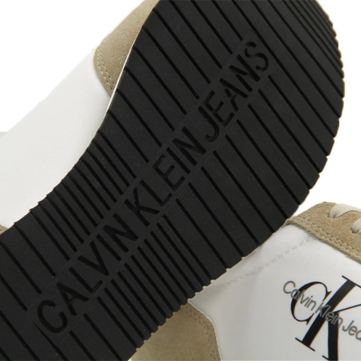 Calvin Klein Jeans Retro Runner SU-NY Mono Trainer - WHTOLVBLK - 40 / White-Olive-Black