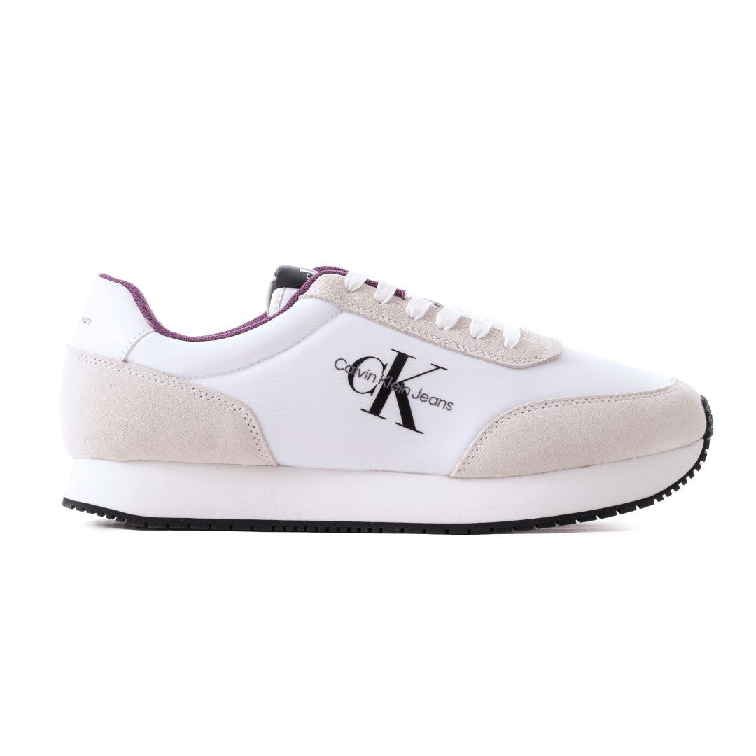 Calvin Klein Jeans Retro Runner SU-NY Mono Trainer - WHTPRLBLK - 43 / White/ Black/ Purple