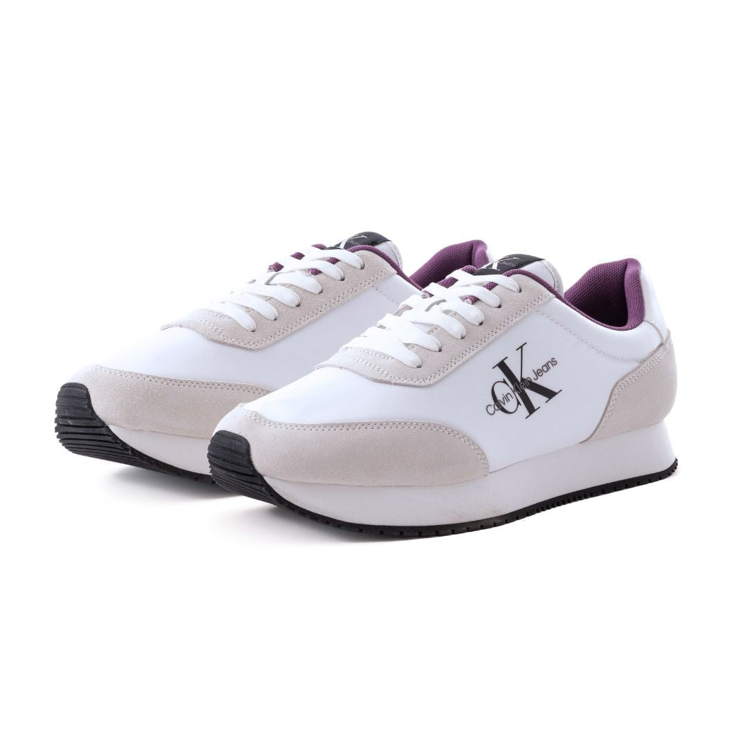 Calvin Klein Jeans Retro Runner SU-NY Mono Trainer - WHTPRLBLK - 43 / White/ Black/ Purple