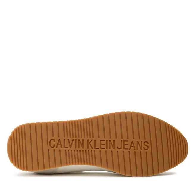 Calvin Klein Jeans Retro Runner Wingtip Mix Trainer - WHTGRY