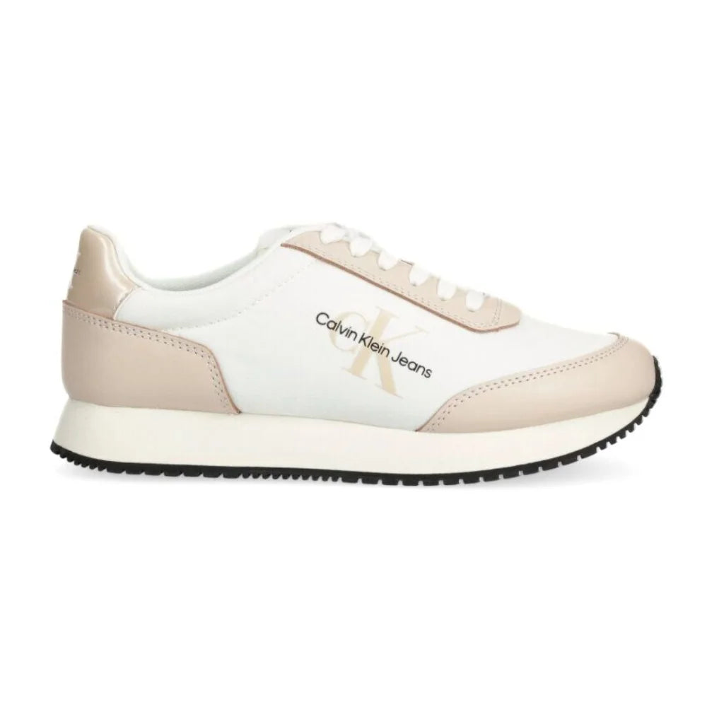 Calvin Klein Jeans Runner Low Lace Mix ML Met Women YW0YW01370-WHTBEG - 38 / White/ Beige