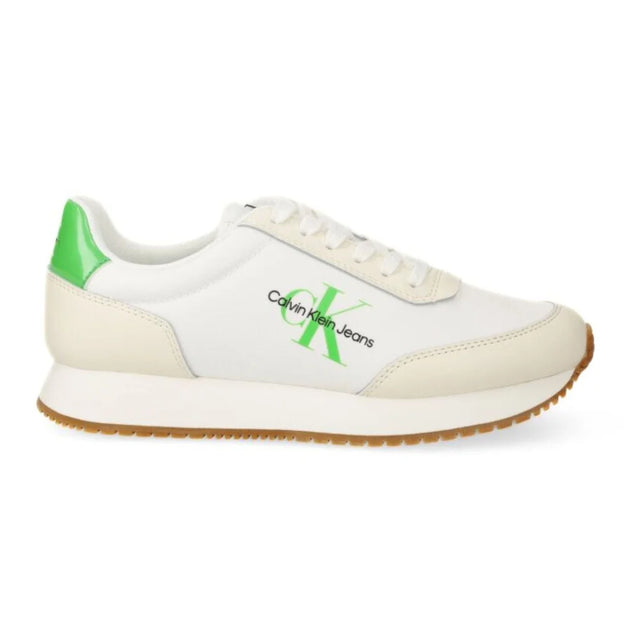 Calvin Klein Jeans Runner Low Lace Mix ML Met Women YW0YW01370-WHTGRN - 38 / White/ Green