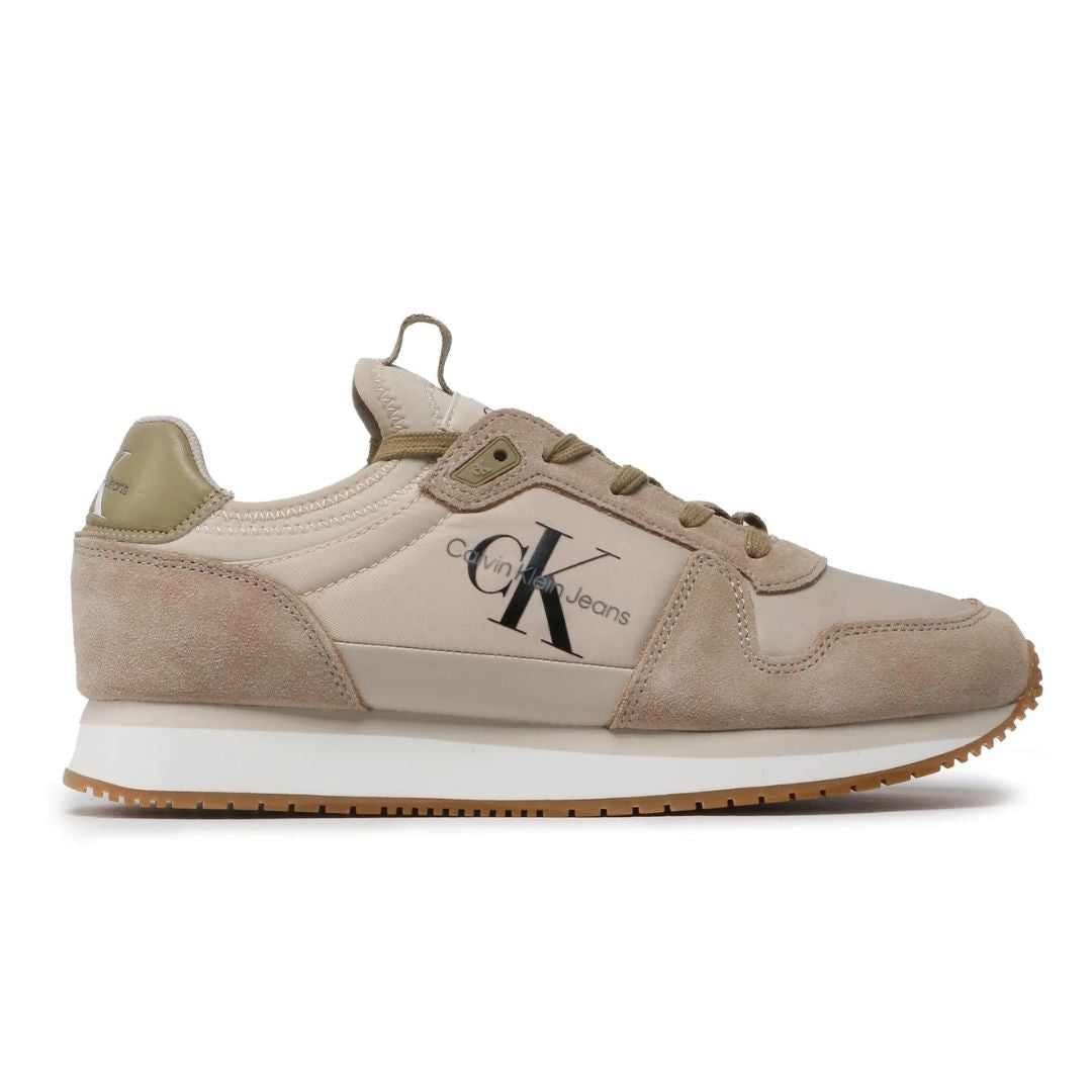 Calvin Klein Jeans Runner Sock Laceup Trainer YM0YM00553-BEGOLV - Beige-Olive / 40