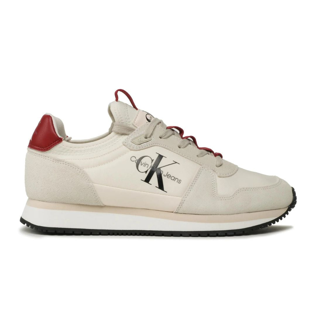Calvin Klein Jeans Runner Sock Laceup Trainer YM0YM00553-BEGRED - Beige-Red / 41