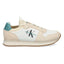 Calvin Klein Jeans Runner Sock Laceup Trainer YM0YM00553-WHTGRN - 40 / Beige/ Green - Shoes