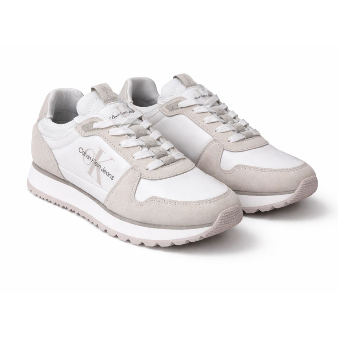 Calvin Klein Jeans Runner Sock Laceup Trainer YM0YM00553-WHTGRY