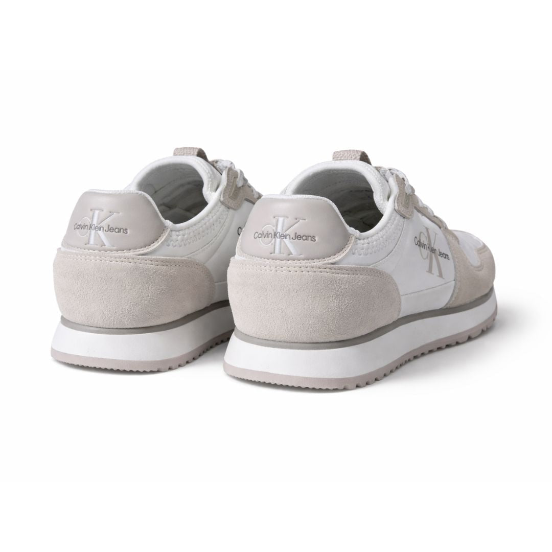 Calvin Klein Jeans Runner Sock Laceup Trainer YM0YM00553-WHTGRY