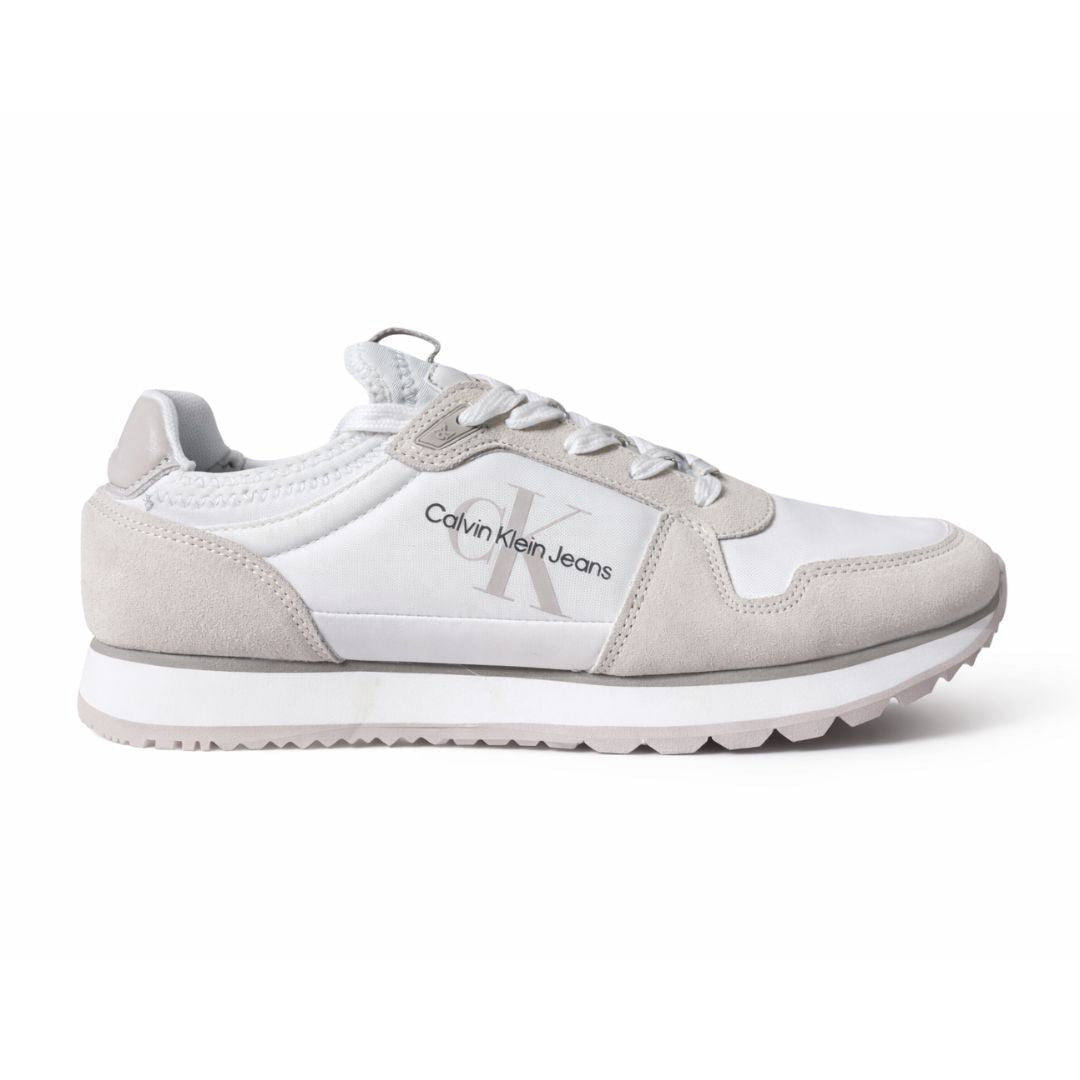 Calvin Klein Jeans Runner Sock Laceup Trainer YM0YM00553-WHTGRY - White/ Gray / 41