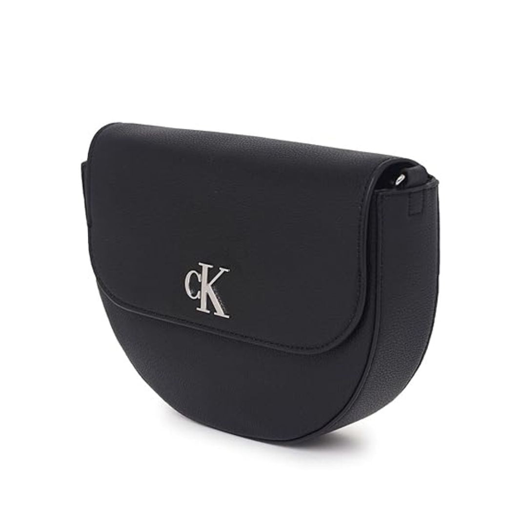 Calvin Klein Jeans Saddle Crossbody Bag - BLK - Black