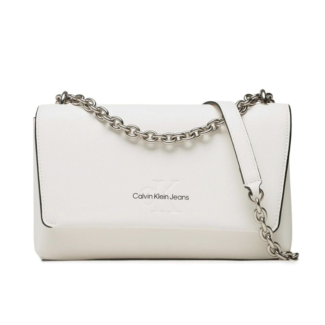 Calvin Klein Jeans Sculpted Ew Flap Conv25 Chain Handbag K60K610562-WHT - White