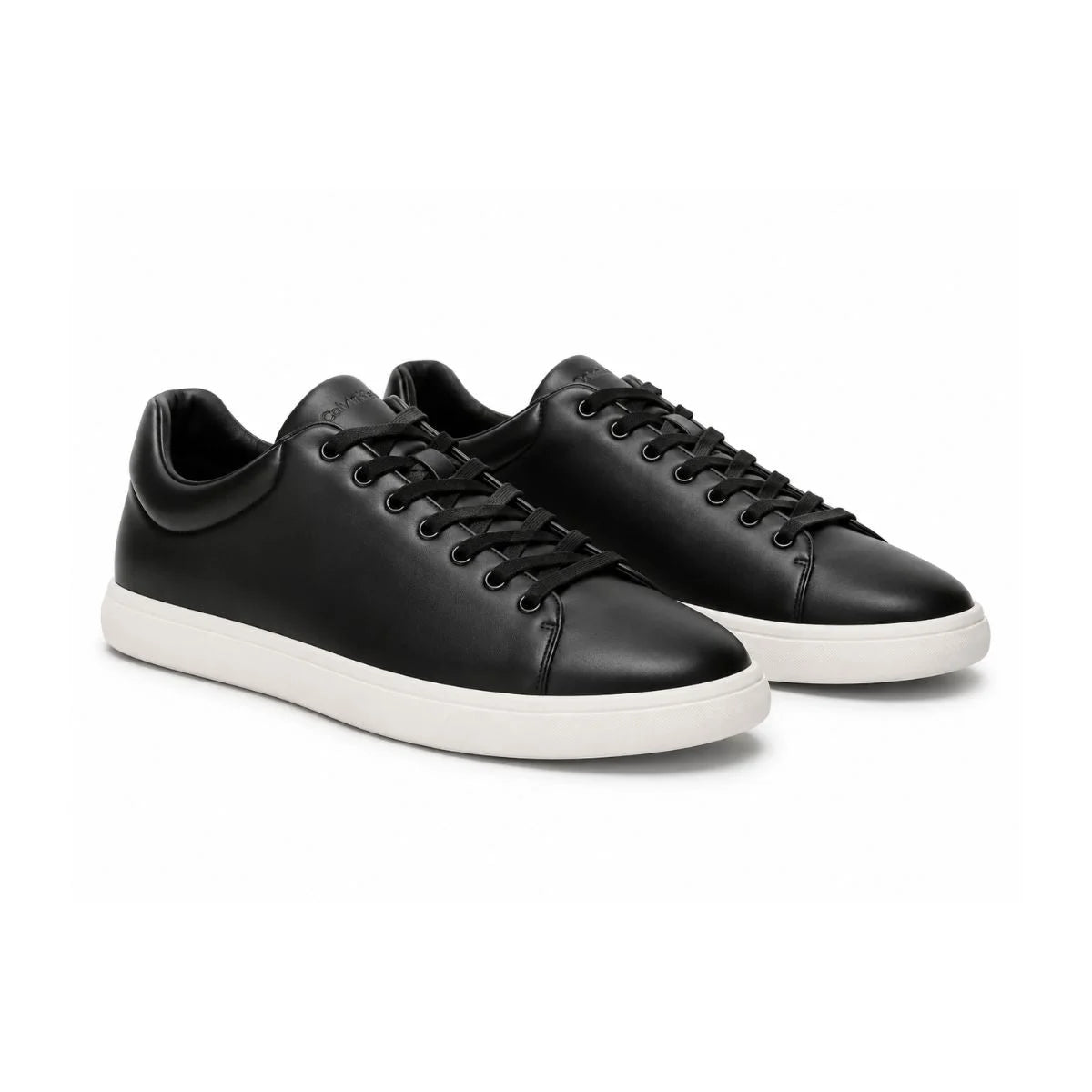 Calvin Klein Lace Up Low Top Leather Sneakers Women HW0HW02400 - BLK - Black / 37