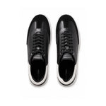 Calvin Klein Lace Up Low Top Leather Sneakers Women HW0HW02400 - BLK