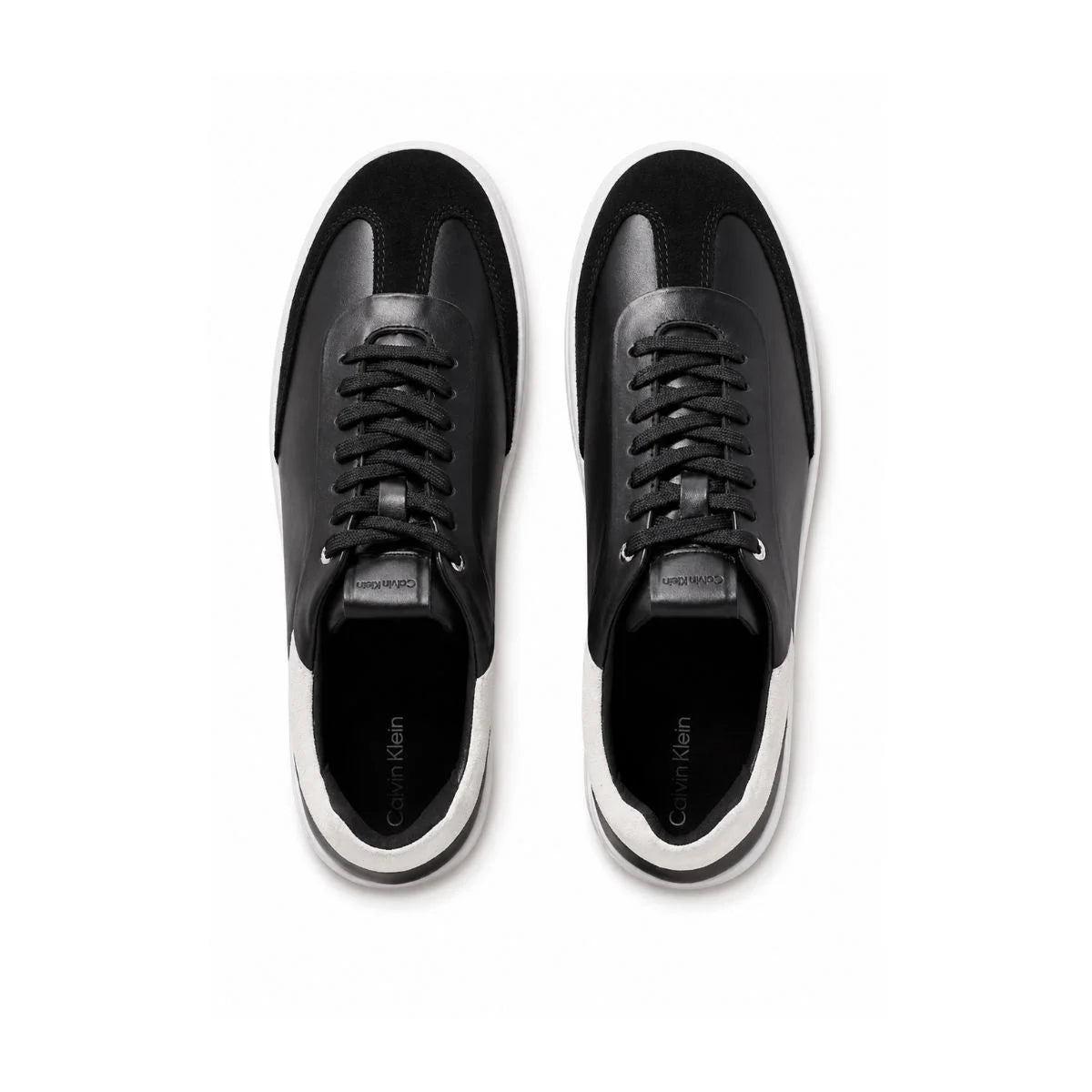 Calvin Klein Lace Up Low Top Leather Sneakers Women HW0HW02400 - BLK