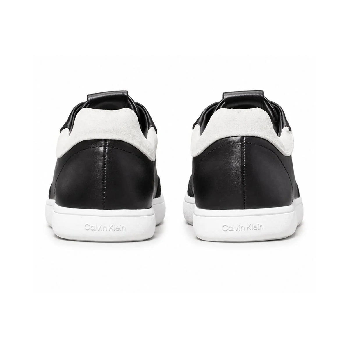 Calvin Klein Lace Up Low Top Leather Sneakers Women HW0HW02400 - BLK