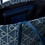 Calvin Klein Large Denim Jacquard Tote Bag - BLU - Blue