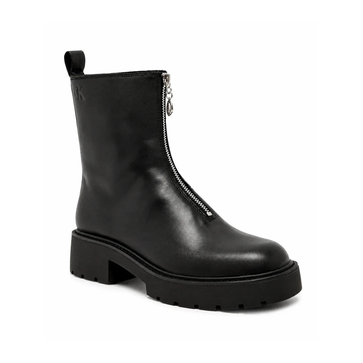 Calvin Klein leather ankle boot zipper - BLK