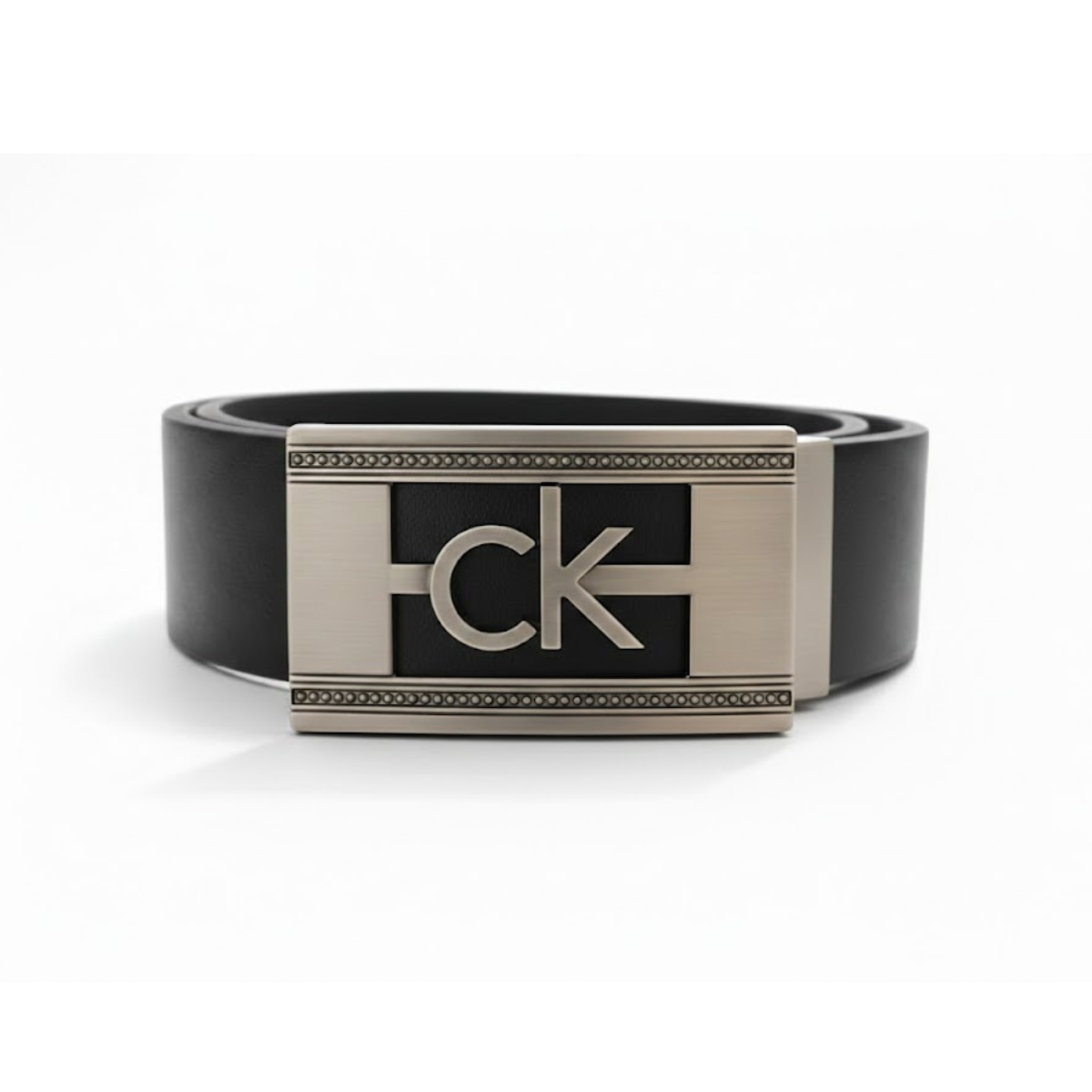 Calvin Klein Leather Closed Buckle Belt Men - BLK - Black / 115 CM