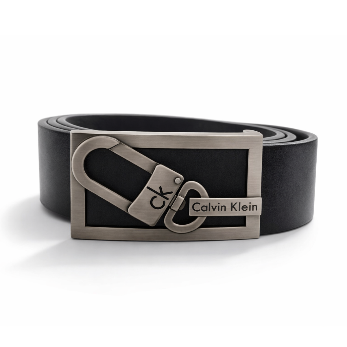 Calvin Klein Leather Closed Buckle Belt Men - BLK - Black / 115 CM