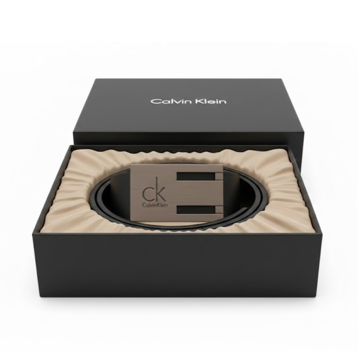 Calvin Klein Leather Closed Buckle CK Belt Men - BLK