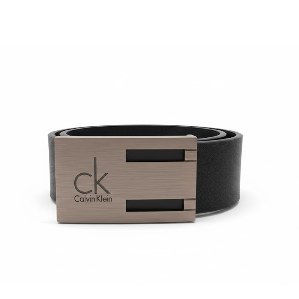 Calvin Klein Leather Closed Buckle CK Belt Men - BLK - Black / 115 CM
