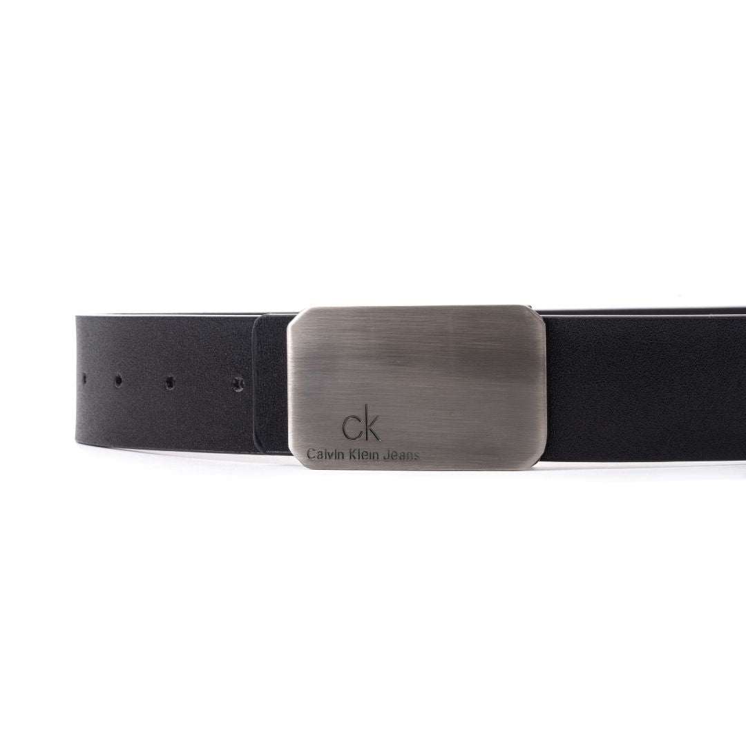 Calvin Klein Leather Plaque Belt B3-BLK - Black / OS