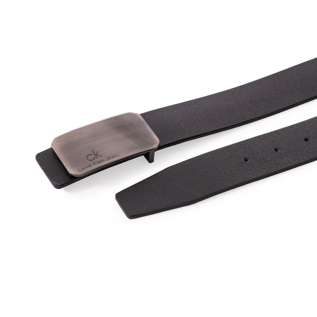 Calvin Klein Leather Plaque Belt B3-BRN - Brown / OS