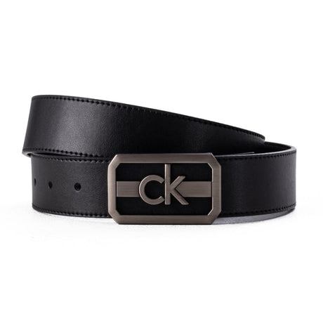 Calvin Klein Leather Plaque Belt - BLK - B4 / 115 CM - Accessories