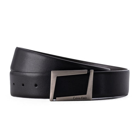 Calvin Klein Leather Plaque Belt - BLK - B5 / 115 CM - Accessories
