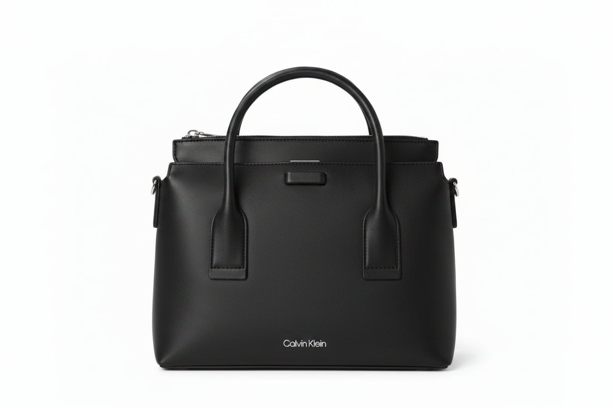 Calvin Klein Leather Shoulder Bag Women - BLK - Black