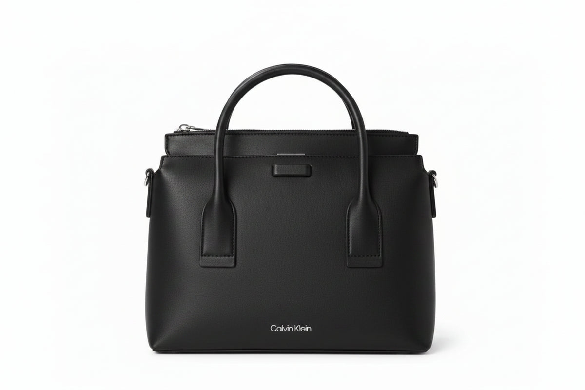 Calvin Klein Leather Shoulder Bag Women - BLK - Black