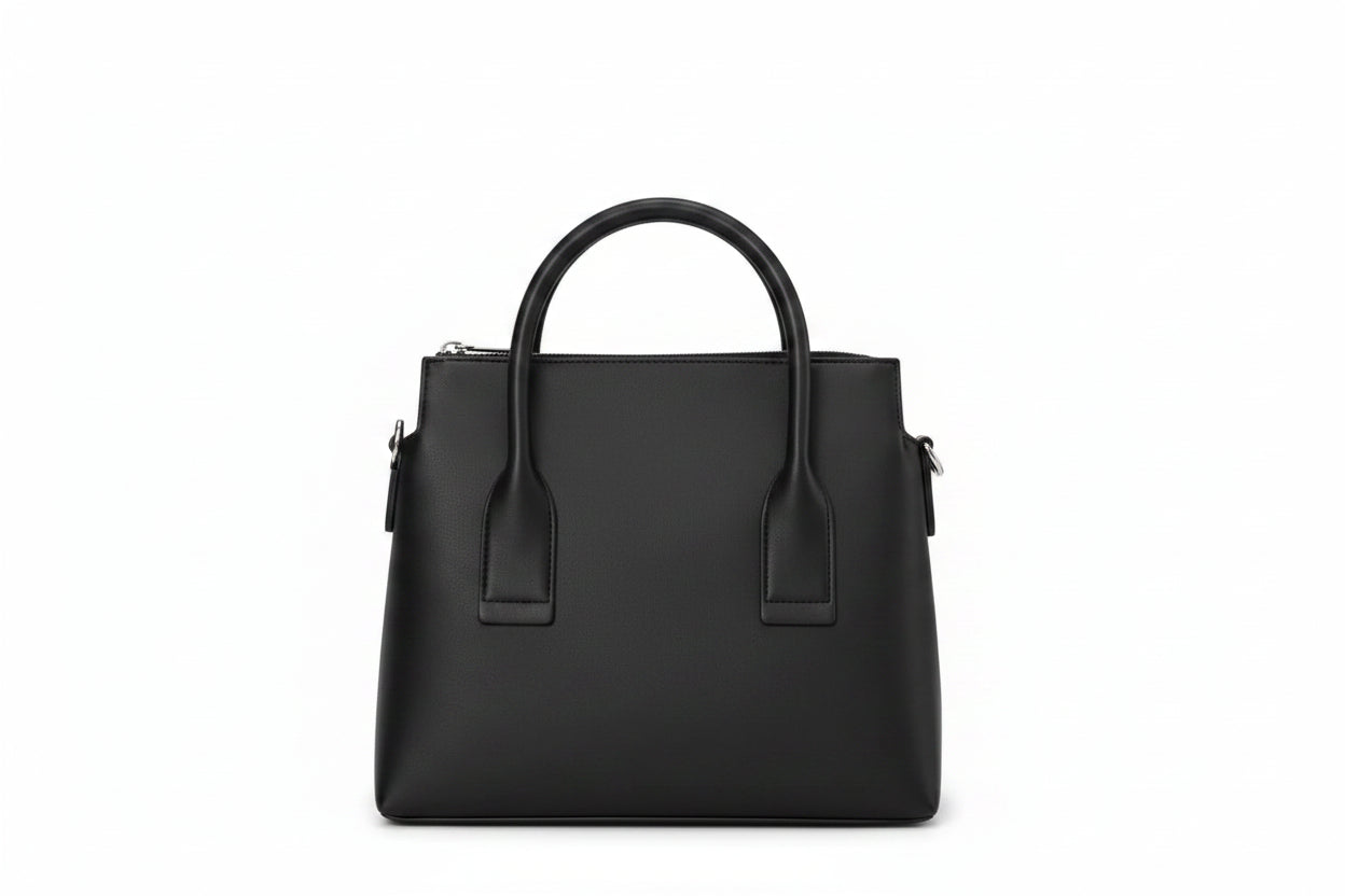 Calvin Klein Leather Shoulder Bag Women - BLK - Black