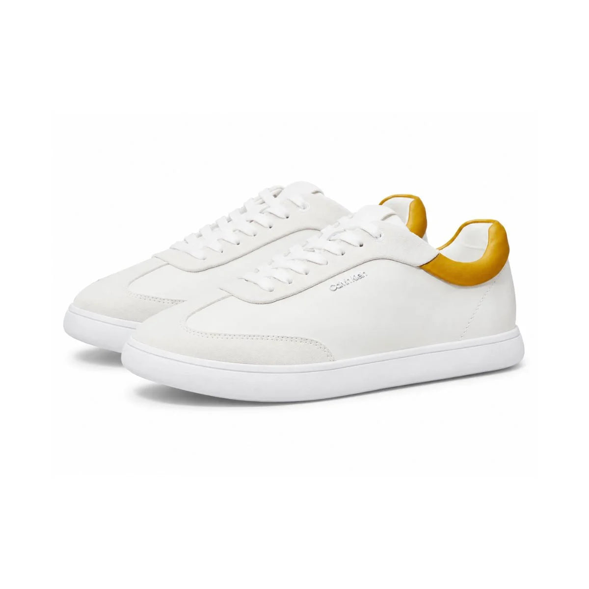 Calvin Klein Leather Sneakers Women HW0HW02435 - WHTYLW - White-Yellow / 36