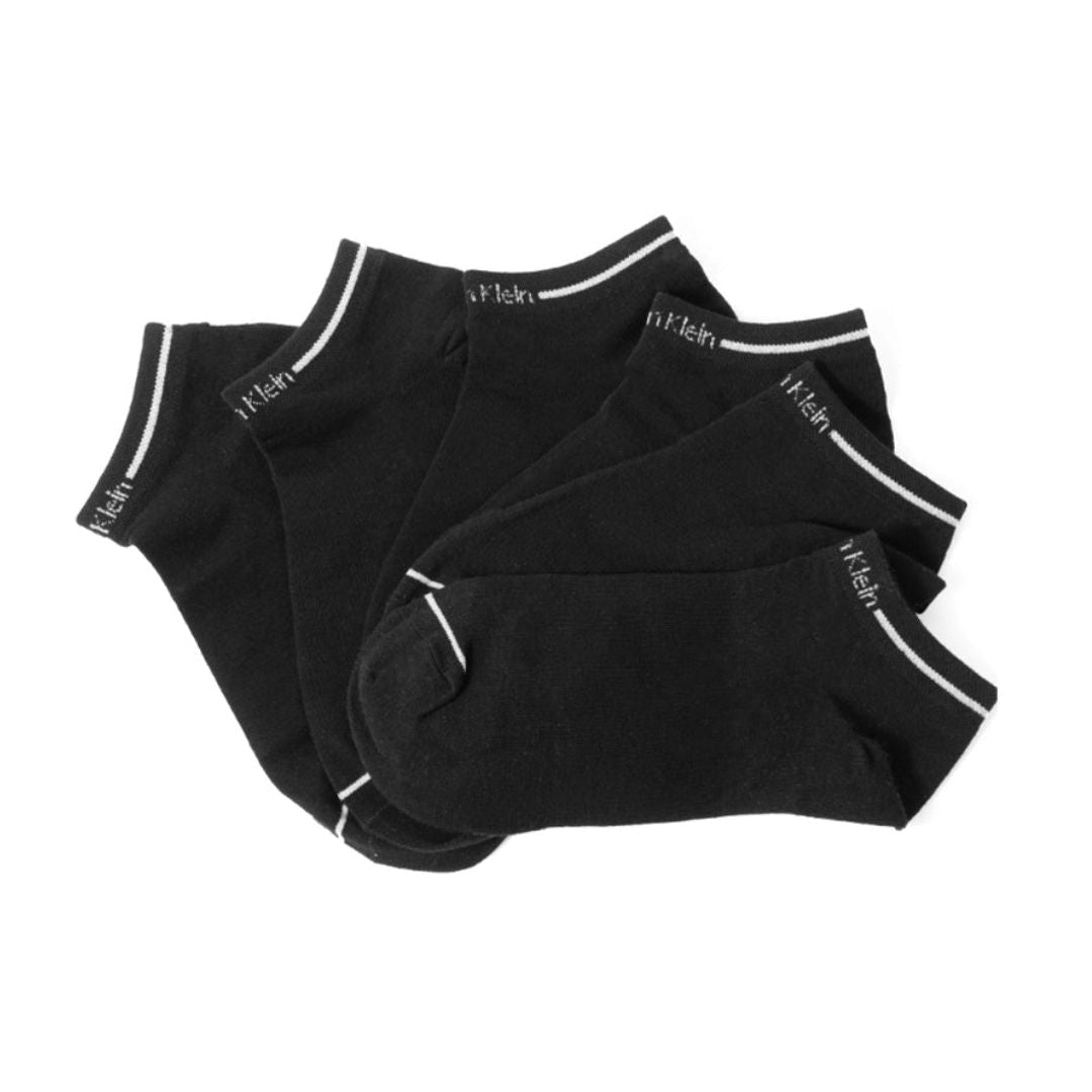 Calvin Klein Logo 3-Pack Low Cut Socks - BLK - Black / 3 Pairs