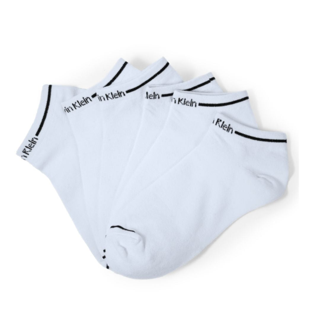 Calvin Klein Logo 3-Pack Low Cut Socks - WHT - White / 3 Pairs