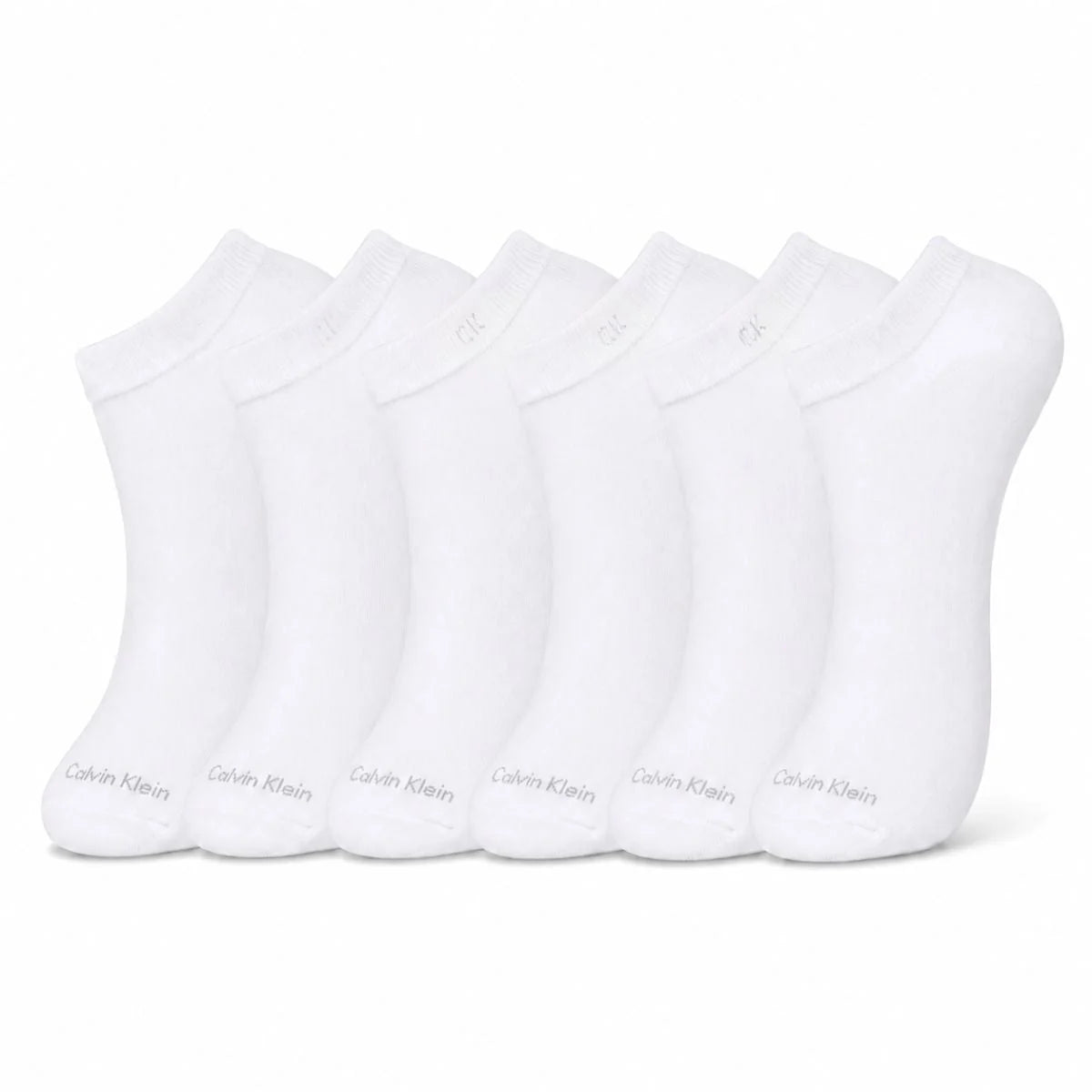 Calvin Klein Logo 6-Pack Low Cut Socks Code C201 - WHT - White / 6 Pairs