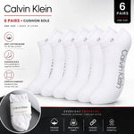 Calvin Klein Logo 6-Pack Low Cut Socks Code C201 - WHT - White / 6 Pairs