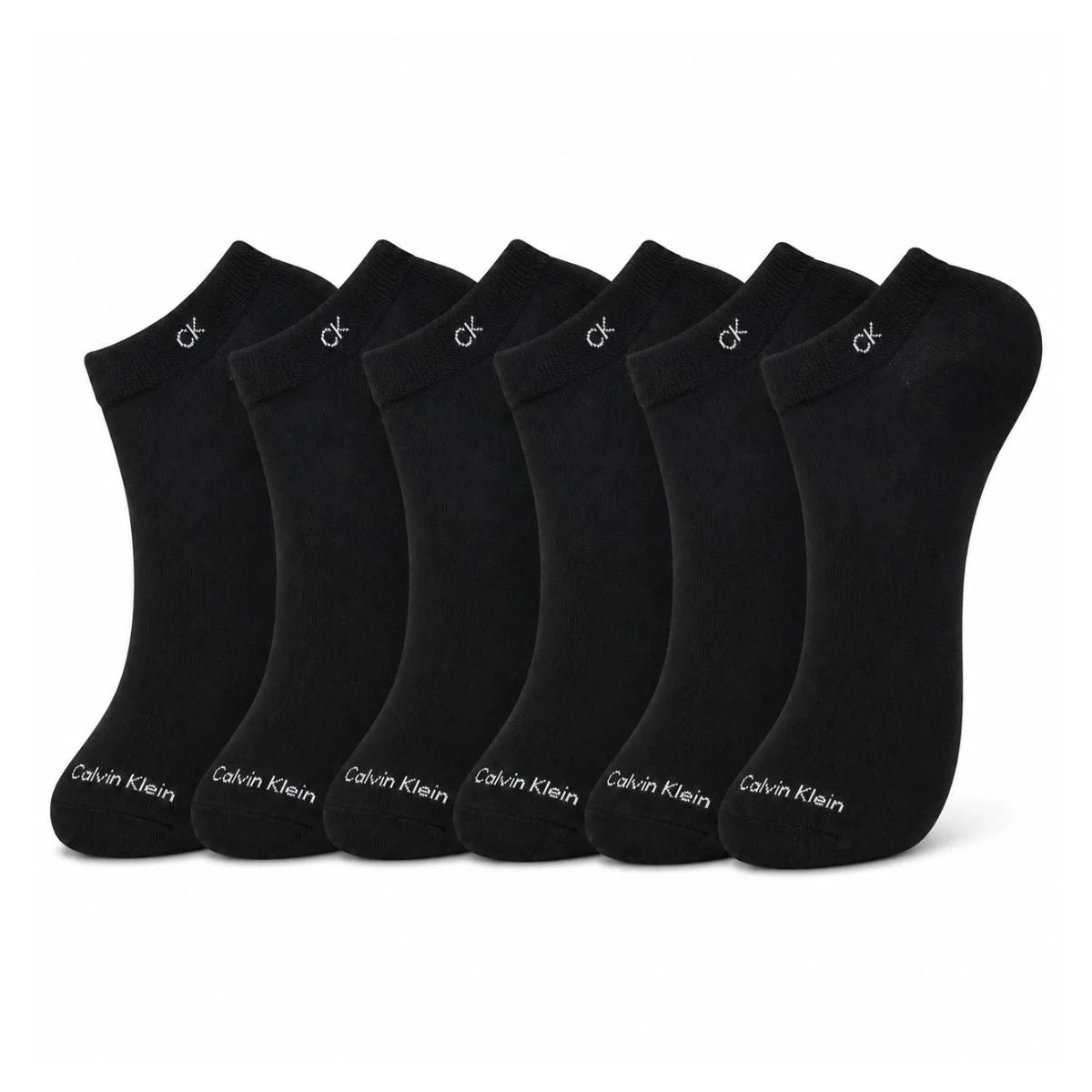 Calvin Klein Logo 6-Pack Low Cut Socks Code C203 - BLK - Black / 6 Pairs