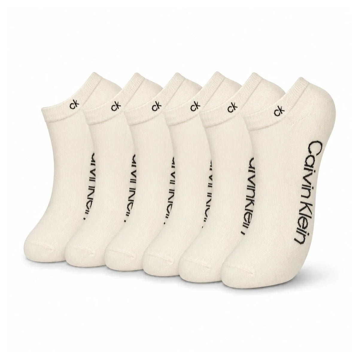 Calvin Klein Logo 6-Pack Low Cut Socks Code C203 - OFFWHT - Off-White / 6 Pairs