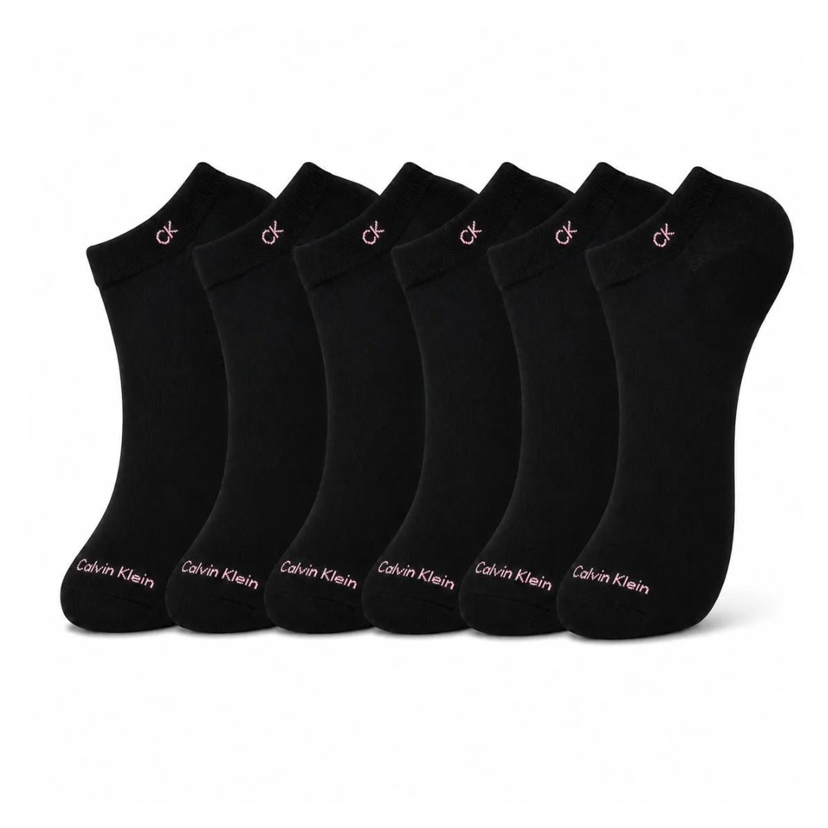 Calvin Klein Logo 6-Pack Low Cut Socks Code C204 - BLK - Black / 6 Pairs