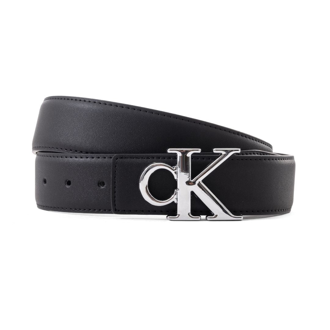 Calvin Klein Logo Golf Belt Men - BLKSLV - Black / 115 CM