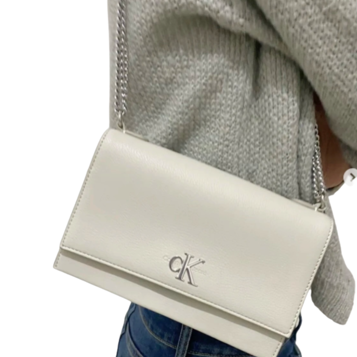 CALVIN KLEIN LOGO HARDWARE Shoulder BAG Women - OFFWHT - Off White