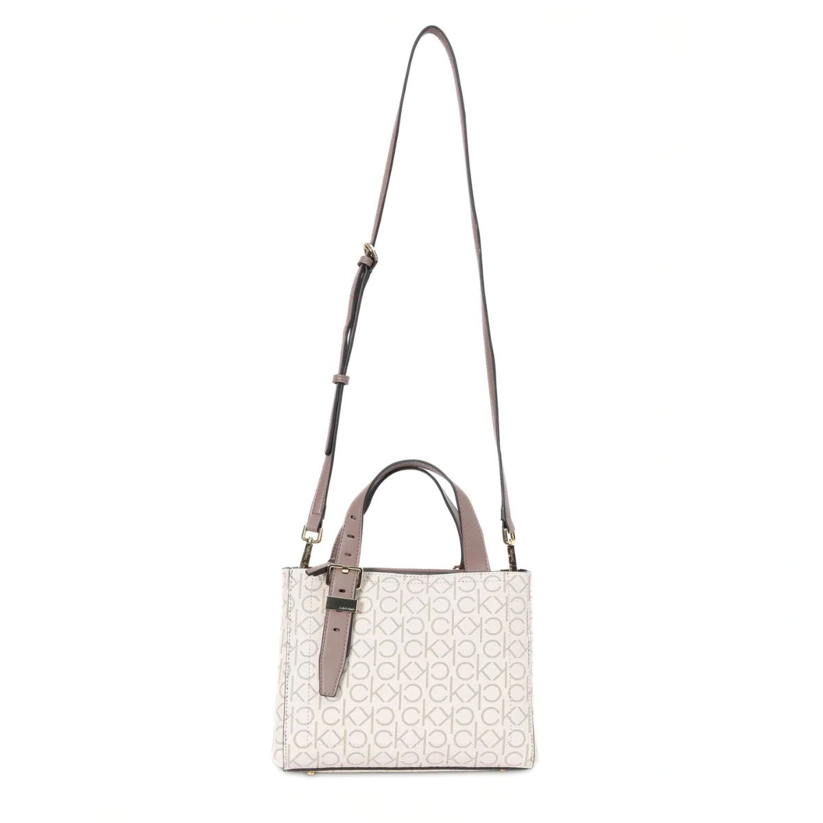 Calvin Klein Logo Pu Handbag Bag - BEG - Beige